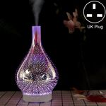 Mini 100ml umidificatore domestico ultrasuoni purificazione creativa macchina per aromaterapia in vetro 3D spruzzatore automatico di alcol, spina britannica