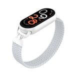 Per Xiaomi Smart Band 10/9/8, cinturino in nylon intrecciato con testa in metallo, taglia: S (bianco ceramica)