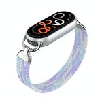 Cinturino per orologio in nylon intrecciato con testa in metallo per Xiaomi Smart Band 10/9/8, taglia: S (viola)