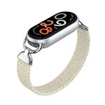 Cinturino per orologio in nylon intrecciato con testa in metallo per Xiaomi Smart Band 10/9/8, taglia: S (bianco colorato)