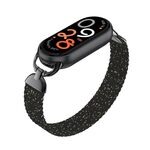 Cinturino per orologio in nylon intrecciato con testa in metallo per Xiaomi Smart Band 10/9/8, taglia: S (nero colorato)