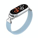 Cinturino per orologio in nylon intrecciato con testa in metallo per Xiaomi Smart Band 10/9/8, taglia: M (blu nebbia)