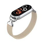 Cinturino per orologio in nylon intrecciato con testa in metallo per Xiaomi Smart Band 10/9/8, taglia: M (albicocca)