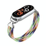 Cinturino per orologio in nylon intrecciato con testa in metallo per Xiaomi Smart Band 10/9/8, taglia: M (arcobaleno)