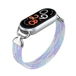 Per Xiaomi Smart Band 10/9/8, cinturino in nylon intrecciato con testa in metallo, taglia: M (viola)
