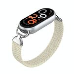 Cinturino per orologio in nylon intrecciato con testa in metallo per Xiaomi Smart Band 10/9/8, taglia: M (bianco colorato)
