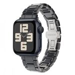 Cinturino per Apple Watch 46mm / 49mm / 45mm / 44mm in ceramica effetto grana Tank (nero)