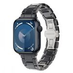 Cinturino per Apple Watch 42mm / 41mm / 40mm / 38mm in ceramica effetto grana Tank (nero)
