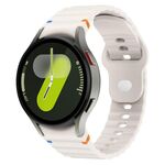 Cinturino in silicone con fibbia inversa cucita a grana ondulata da 20 mm per Samsung Galaxy Watch 7 40 mm / 44 mm (Starlight)