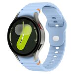 Cinturino in silicone con fibbia inversa cucita a grana ondulata per Samsung Galaxy Watch 7 da 40 mm / 44 mm (blu chiaro)