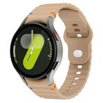Cinturino in silicone con fibbia inversa cucita a grana ondulata da 20 mm per Samsung Galaxy Watch 7 40 mm / 44 mm (tè al latte)