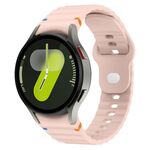Cinturino in silicone con fibbia inversa cucita a grana ondulata per Samsung Galaxy Watch 7 da 40 mm / 44 mm (rosa)