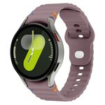 Cinturino in silicone con fibbia inversa cucita a grana ondulata per Samsung Galaxy Watch 7 da 40 mm / 44 mm (viola fumo)