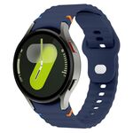 Cinturino in silicone con fibbia inversa cucita a grana ondulata per Samsung Galaxy Watch 7 da 40 mm / 44 mm (blu notte)