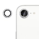 Per iPhone 16e Klebol - Protezione individuale per obiettivo della fotocamera con anello di diamanti (argento)