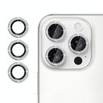 Per iPhone 16 Pro Max Klebol - Protezione individuale per obiettivo della fotocamera con anello di diamanti (argento)