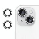 Per iPhone 14 Plus Klebol - Protezione individuale per obiettivo della fotocamera con anello di diamanti (nero)