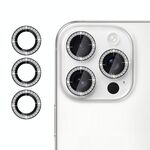 Per iPhone 14 Pro Klebol - Protezione individuale per obiettivo della fotocamera con anello di diamanti (nero)