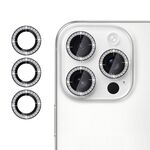 Per iPhone 13 Pro Klebol - Protezione per obiettivo fotocamera individuale con anello di diamanti (nero)
