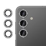 Per Samsung Galaxy S24 FE 5G Klebol - Protezione per obiettivo fotocamera individuale con anello diamantato (nero)