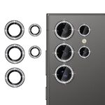Per Samsung Galaxy S23 Ultra 5G Klebol - Protezione per obiettivo fotocamera individuale con anello di diamanti (nero)