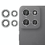 Per Motorola Moto G15 Klebol - Protezione individuale per obiettivo della fotocamera con anello diamantato (nero)