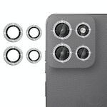 Per Motorola Moto G15 Klebol - Protezione per obiettivo fotocamera individuale con anello di diamanti (argento)