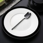 Design da appendere a parete a forma di V in acciaio inossidabile Design semplice cucchiaio da caffè Forchetta Creativo manico lungo Mescolare stoviglie, Stile: Cucchiaio, Colore: Nero