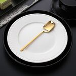Design da appendere a parete a forma di V in acciaio inossidabile Design semplice Cucchiaino da caffè Forchetta Manico lungo creativo Stoviglie per mescolare, Stile: Cucchiaio, Colore: Oro