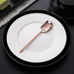 Design da appendere a parete a forma di V in acciaio inossidabile Design semplice Cucchiaino da caffè Forchetta Creativo manico lungo Agitare stoviglie, Stile: Cucchiaio, Colore: Oro rosa