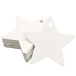 100 Pz / set Etichetta con decorazione a stella a cinque punte Carta kraft Carta d'identità per abbigliamento piccola etichetta vuota (bianca)