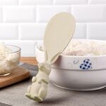 Paglia di grano Forma di coniglio Cucchiaio di riso antiaderente Grana di riso per uso domestico Cucchiaio di riso (beige)