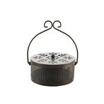 Scatola porta zanzara ignifuga multifunzionale portatile da esterno con coperchio (bronzo)