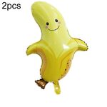 2 pezzi Cartone animato Verdure e frutta Frutta Pellicola di alluminio Palloncino per bambini Decorazione del partito Forniture Giocattoli gonfiabili (banana)