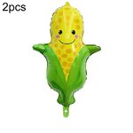 2 pezzi Cartone animato Verdure e frutta Frutta Pallone in alluminio Palloncino per bambini Decorazione del partito Forniture Giocattoli gonfiabili (mais)