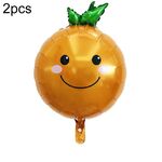 2 pezzi Cartone animato Verdure e frutta Frutta Pellicola di alluminio Palloncino per bambini Decorazione del partito Forniture Giocattoli gonfiabili (arancione)