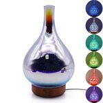 STB-XB10 3D Fireworks 7 colori LED Night Light Umidificatore d'aria Aroma Diffusore di olio essenziale Mist Maker, Tipo di spina: US Plug (Light Wood Grain)