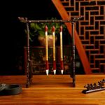 Portaspazzole per rubinetto appeso in legno con penna cinese in legno 6 forniture per calligrafia a 12 pin