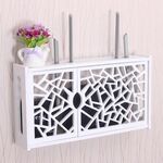 Scatola router Wi-Fi Scatola portaoggetti con staffa per mensola a parete in PVC, dimensioni: 41x23x8.5cm