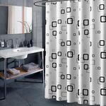Tenda da doccia impermeabile spessa per bagno, dimensioni: 150X180 cm, stile: con fibbia in rame