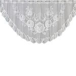 Tenda da caffè traslucida bianca Tulle Pizzo Trasparente Tende jacquard lavorate a maglia Tende da camera da letto, Dimensioni: Tenda superiore (JHM-02)