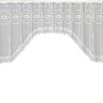 Tenda da caffè traslucida bianca Tulle Pizzo Trasparente Tende jacquard lavorate a maglia Tende da camera da letto, Dimensioni: Tenda superiore (JHM-06)