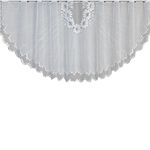 Tenda da caffè traslucida bianca Tulle Pizzo puro ordito Tende jacquard lavorate a maglia Tende da camera da letto, Dimensioni: Tenda superiore (JHM-07)
