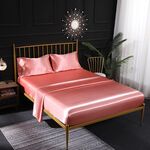 Home Set di lenzuola con lenzuolo piatto in quattro pezzi di seta con simulazione di seta del ghiaccio, dimensioni: US-Full / UK-D: 138x190x40cm (giada)