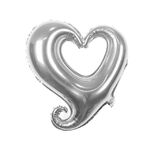 50 PCS Palloncini a cuore in alluminio cavo per decorazione della festa nuziale, specifica: 18 pollici a forma di cuore (argento)