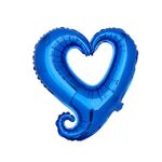 50 PCS Palloncini a cuore in alluminio cavo per decorazione della festa nuziale, specifica: 18 pollici a forma di cuore (blu)