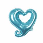 50 PCS Palloncini a cuore in alluminio cavo per decorazione della festa nuziale, specifica: 18 pollici a forma di cuore (azzurro perla)
