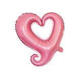50 PCS Palloncini a cuore in alluminio cavo per decorazione per feste di nozze, specifica: 18 pollici a forma di cuore (rosa perla)