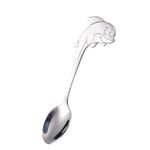 2 pezzi in acciaio inox a forma di delfino cartone animato cucchiaio da caffè cucchiaio da gelato cucchiaio da alimentazione per bambini (acciaio)