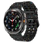 Cinturino in silicone con doppia fibbia e pois colorati per Samsung Galaxy Watch Ultra 47mm (nero)